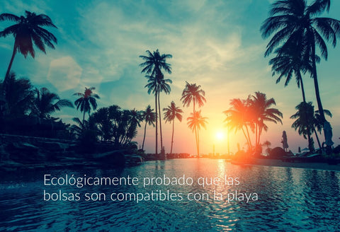Ecológicamente probado que las bolsas son compatibles con la playa