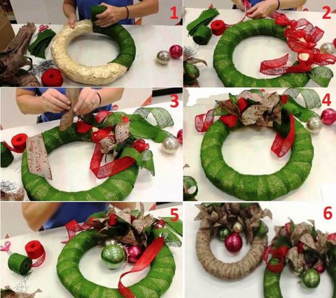 Corona de Navidad con Arpillera