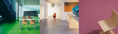 El linóleo, un pavimento realizado con tejido de yute.